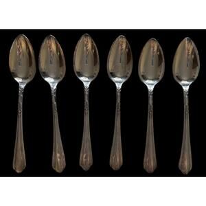 Set Of 6 Oneida Community Tudor Plate Silverplate Bellflower Teaspoons Post War